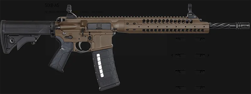 LWRC SIX8 A5 6.8mm Rifle with 16.1-inch Barrel in Patriot Brown, 30-Round Capacity