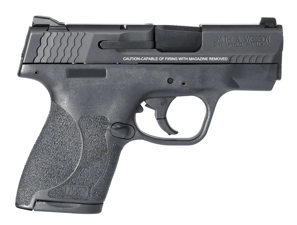 S&W M&P40 Shield M2.0 handgun with 3.1 inch barrel, 6-round capacity, thumb safety