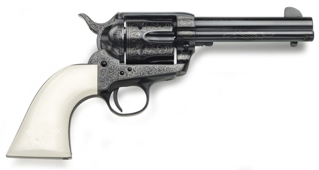 Taylor's & Company Outlaw Legacy .45 LC Revolver with Blued Barrel and Ivory Grip - 4.75 Inch