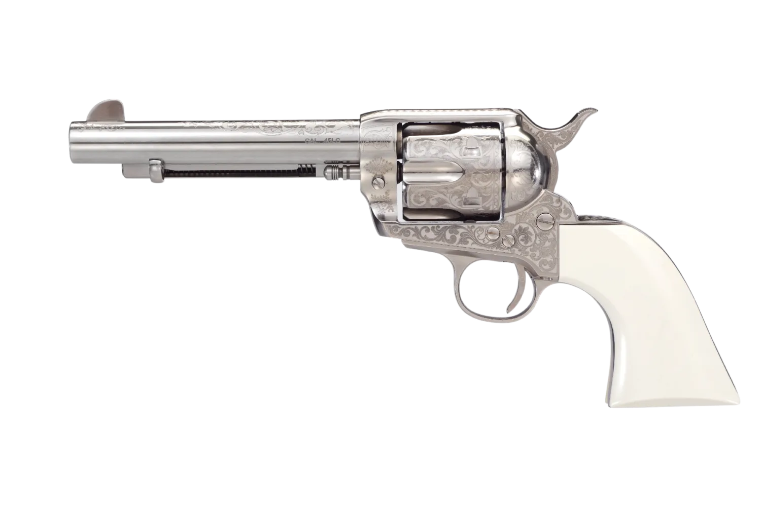 Taylor's & Company 1873 Old West .45 LC Nickel/Ivory 5.5" Barrel Revolver