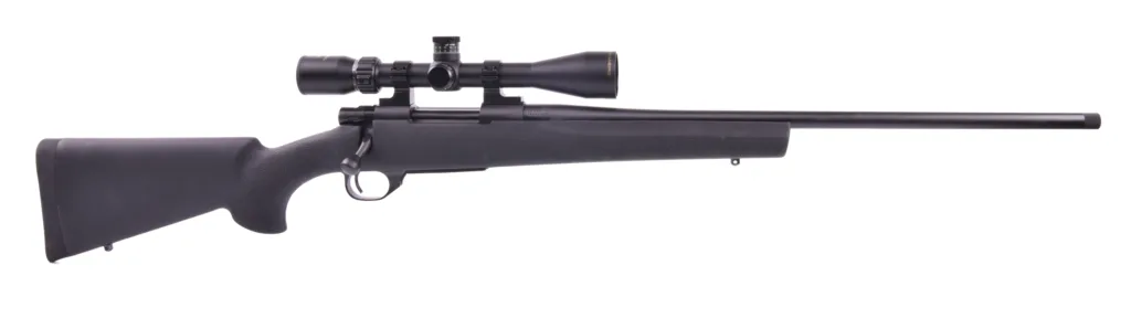 HOWA GAMEPRO 243WIN TB PKG BLK Bolt Action Rifle with Synthetic Stock and Scope