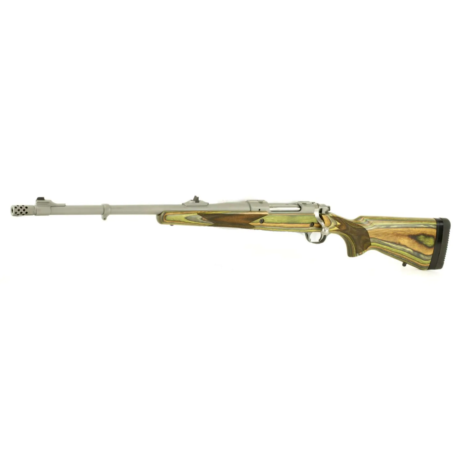 RUGER HAWKEYE GUIDE GUN LH 375 RUGER BOLT RFL 20" MATTE STS THRDED, GRN MTN LAM STOCK, 3RD - Image 2