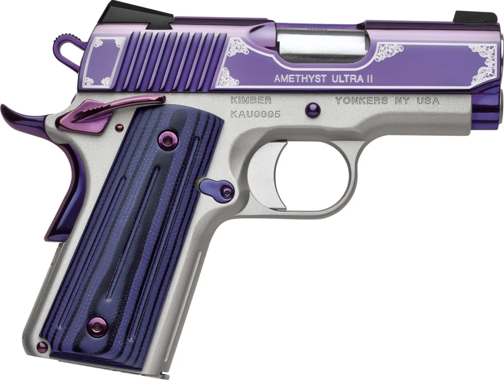 Kimber Amethyst Ultra II 45 ACP 3-inch Pistol with Purple PVD Finish and Lasergrip Sights