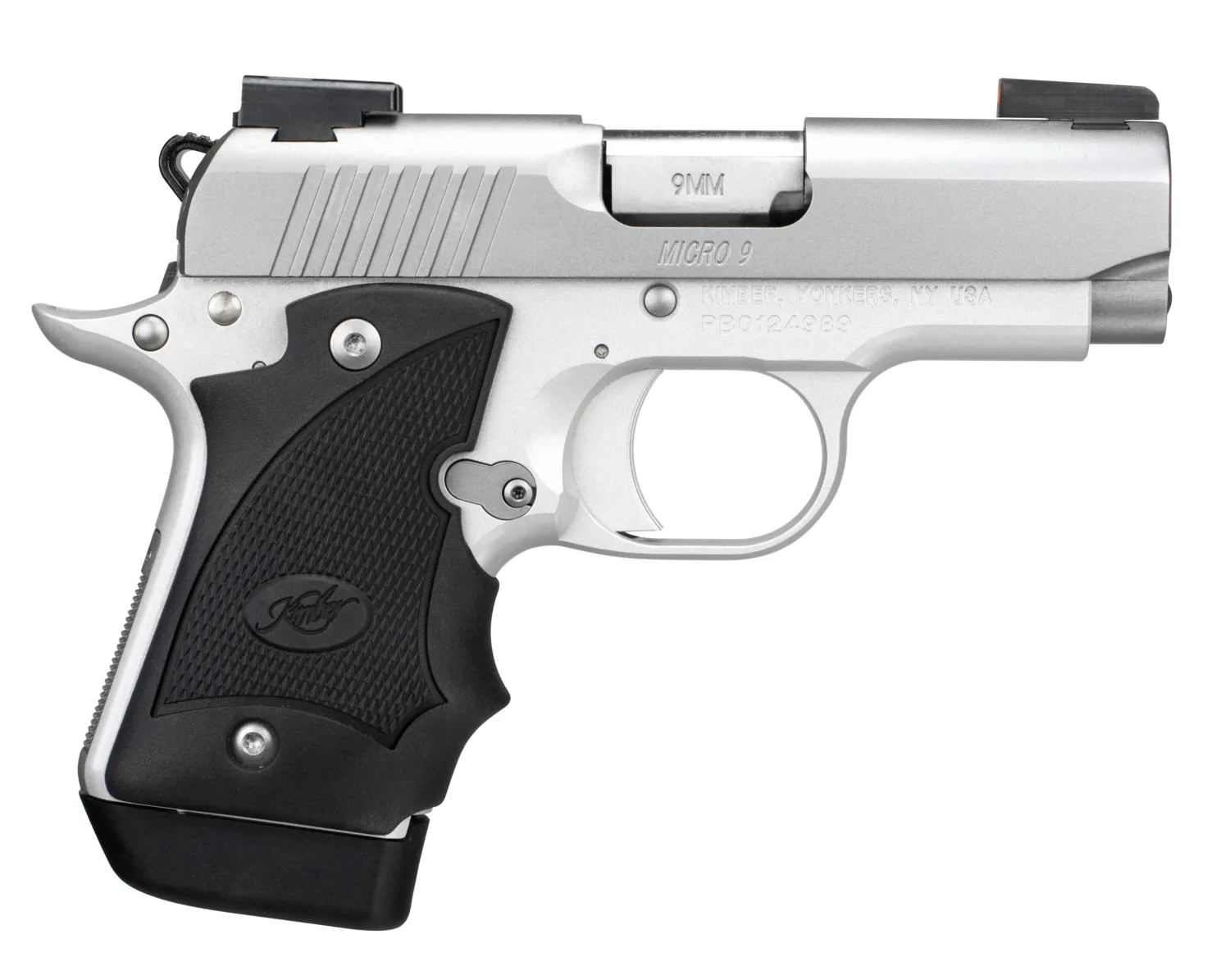 Kimber Micro 9mm Stainless Steel Pistol with 3.15-inch Barrel and Night Sights
