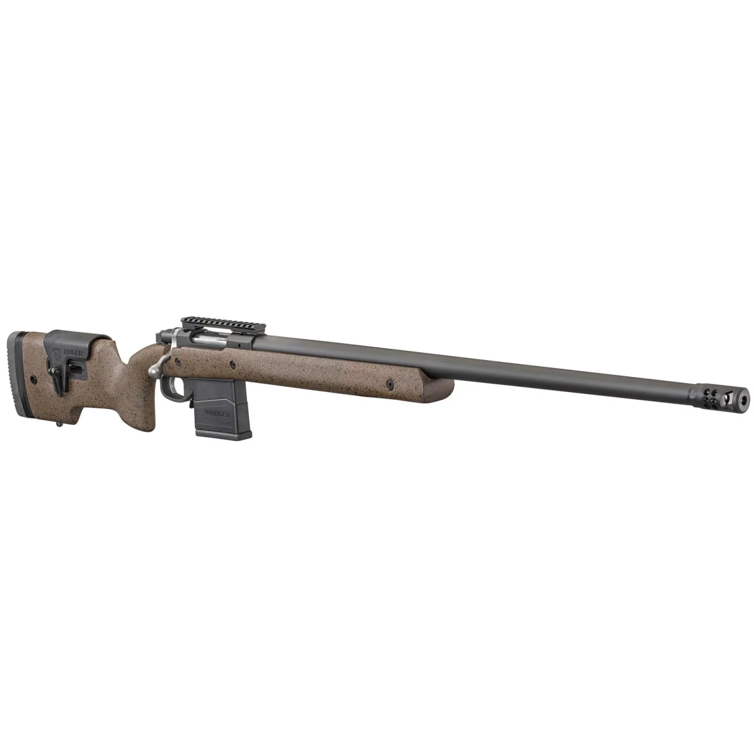 RUGER HAWKEYE LR TRGT 308WIN BOLT 26" MT BLK THRDE BBL, SPECK BLK/BRN LAM STOCK, 10RD DETACH MAG - Image 2