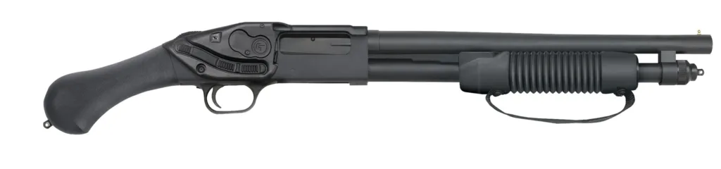 Mossberg 590 Shockwave 20 Gauge shotgun with 14-inch barrel and laser sight