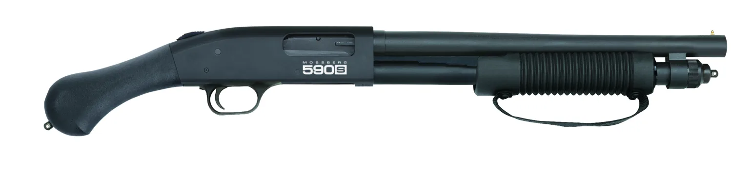 Mossberg 51601 590S Shockwave 12 Gauge Shotgun with 14.375-inch barrel and matte blued finish