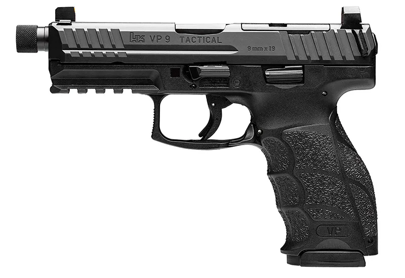 HK VP9 Tactical Optics Ready 9mm Handgun with Threaded Barrel and Night Sights, Black