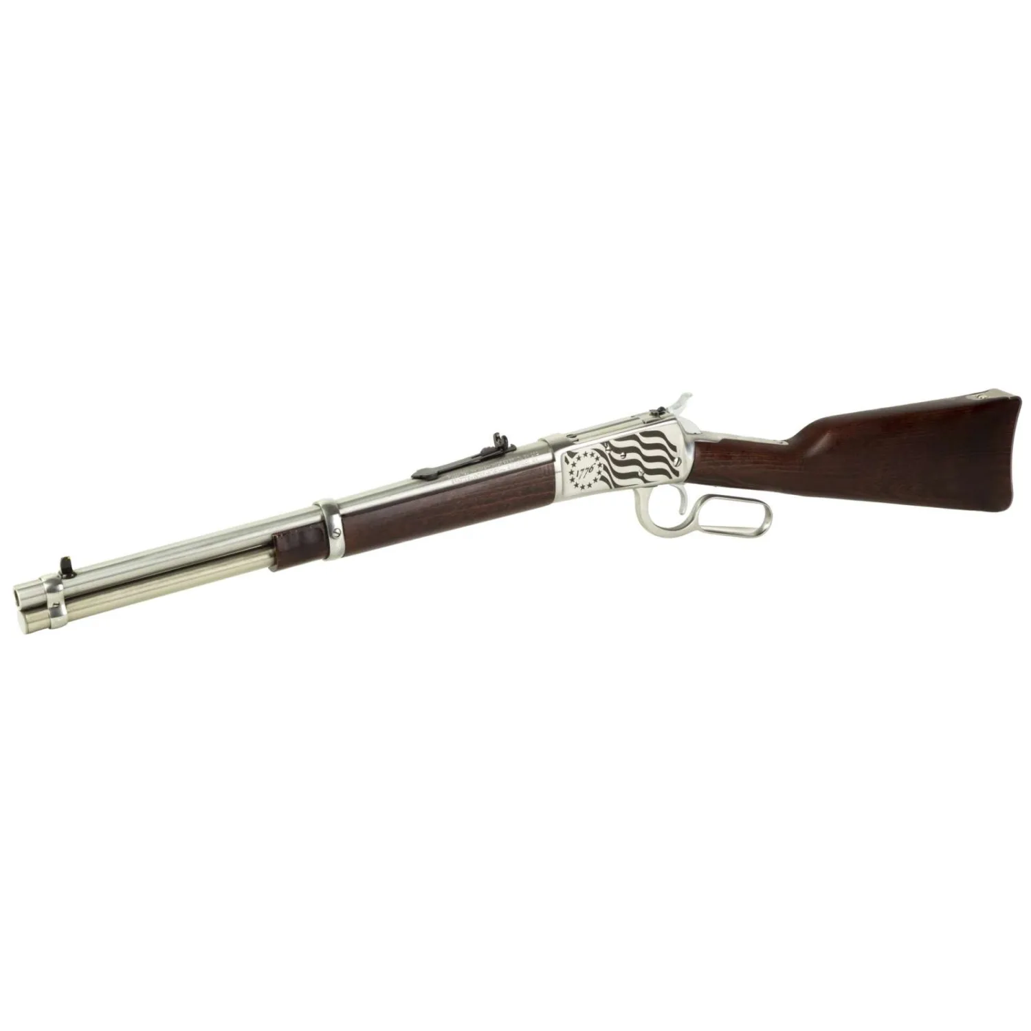 ROSSI R92 44MAG RFL 16" SS/HRDWD 8RD 1776 FLAG ENGRAVED - Image 2