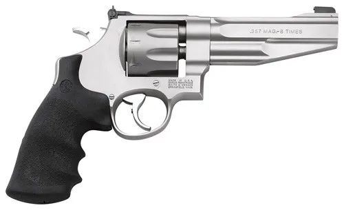 Smith & Wesson Model 627 Performance Center 38/357 Magnum stainless steel revolver with 5-inch barrel and 8-shot capacity