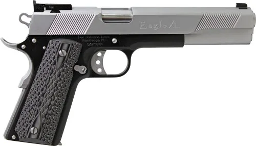 Iver Johnson Eagle XL 2-Tone .45 ACP 1911 Pistol with walnut grips and satin nickel frame