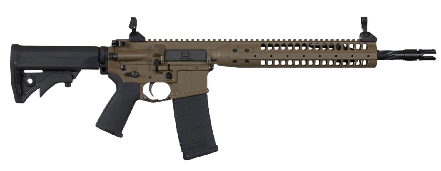 LWRC IC-SPR 5.56MM with 16.1-inch barrel, 30+1 capacity in brown finish