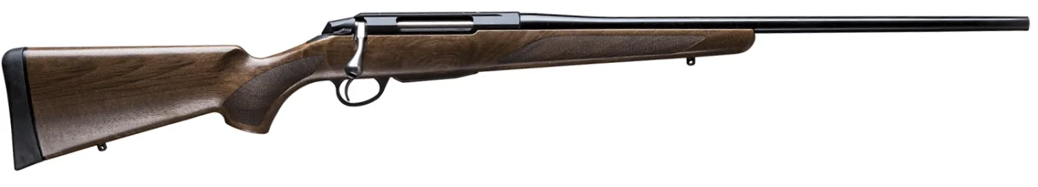 Tikka T3X Hunter .300 Win Mag Rifle with 24-inch barrel, black and wood stock