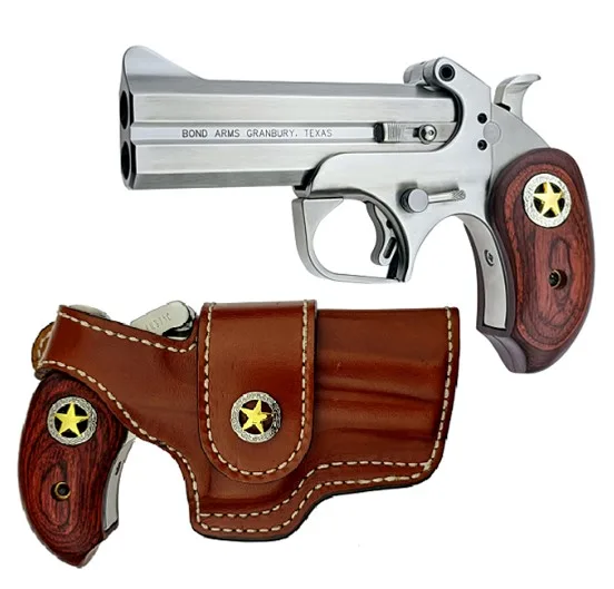 BOND ARMS Rustic Ranger .45/.410 Stainless Steel 4.25 Inch Barrel Handgun with Rosewood Grip