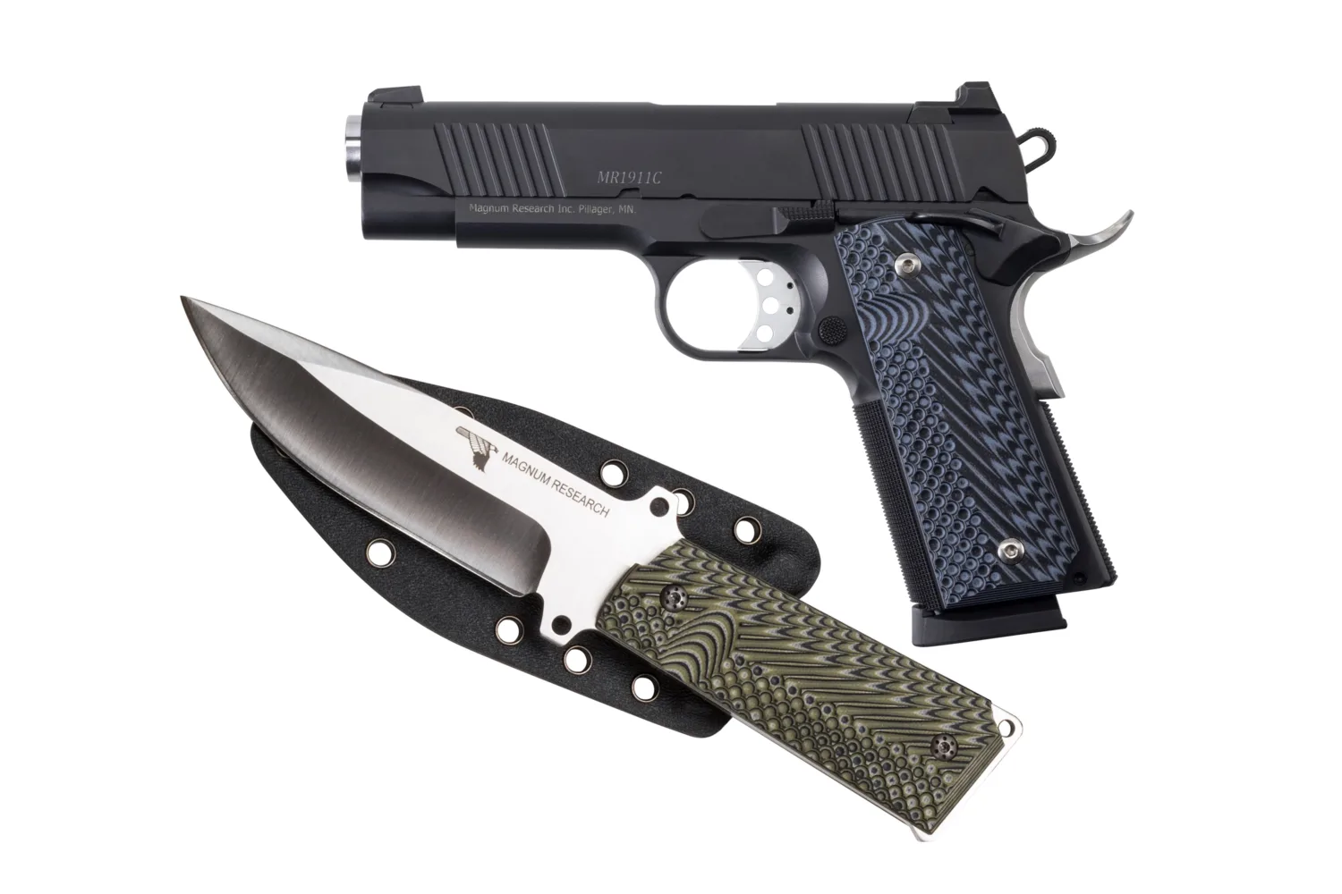 MAGNUM RESEARCH DE 1911 45ACP 4.33" Barrel Semi-Automatic Handgun + Knife