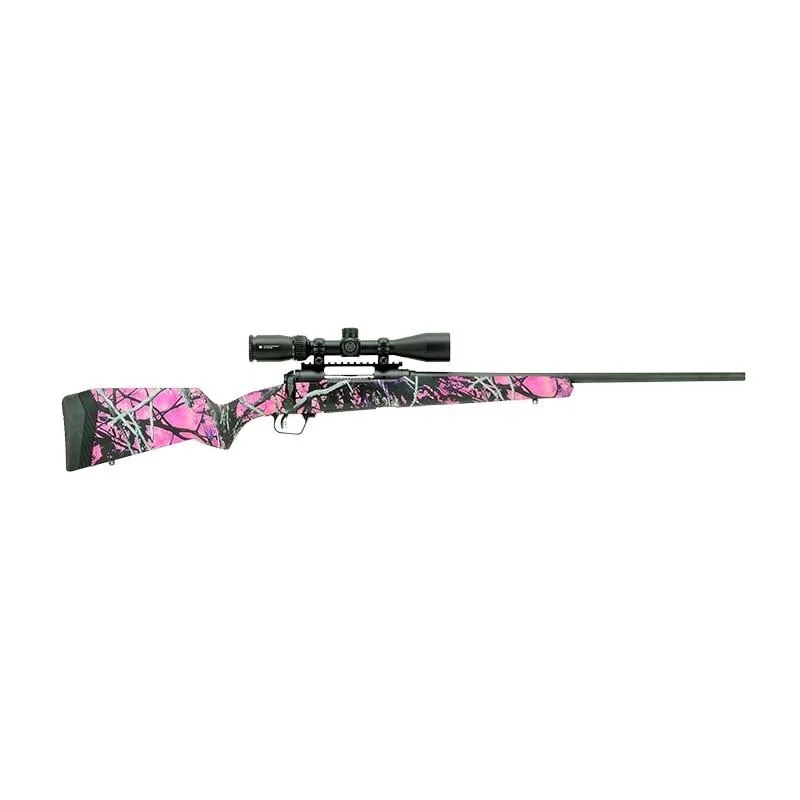 Savage Arms 110 Apex Hunter 6.5 Creedmoor Rifle in Muddy Girl Pink Camo with Scope