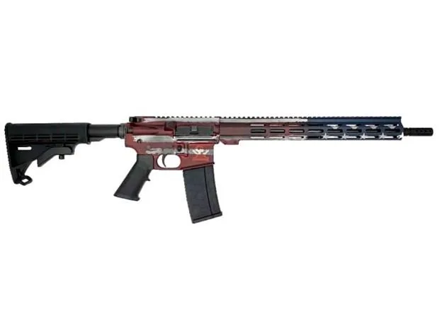 GLFA AR-15 Rifle .223 Wylde 30rd Mag 16" Barrel Worn American Flag Frame