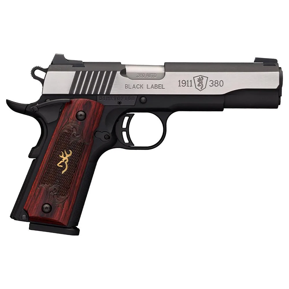 Browning 1911-380 Black Label Medallion Pro Pistol .380 ACP, 8-Round with Checkered Walnut Grip