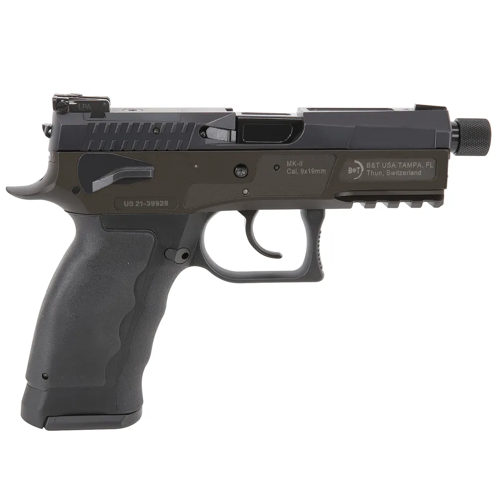 B&T MK-II 9mm 4.3" Threaded Barrel Semi-Auto Black Pistol 17rd