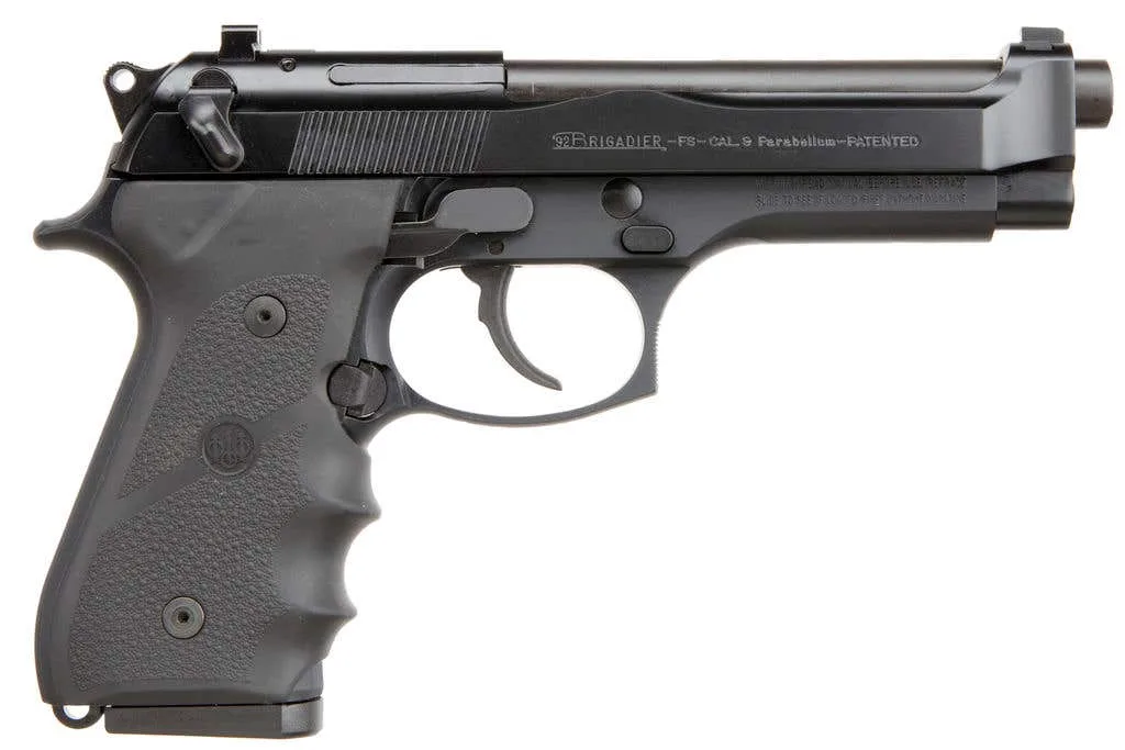 BERETTA 92FS Brigadier 9mm Pistol, 15-round magazine, black finish, durable design