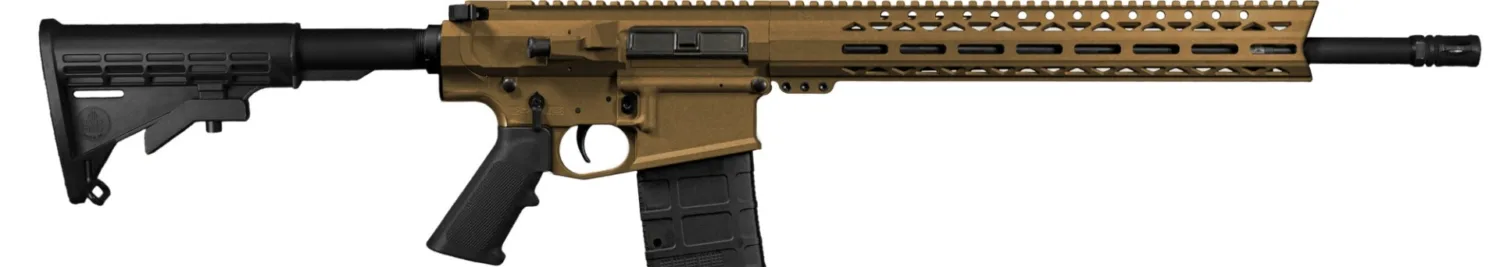 Live Free Armory LF308 Billet AR-10 Battle Rifle - Burnt Bronze | .308Win / 7.62NATO | 18" Barrel | 15" LFA Free Float M-LOK Rail | Classic M4-Style Stock