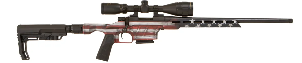 HOWA Mini Chassis Rifle 6.5 Grendel American Flag pattern, precision tactical