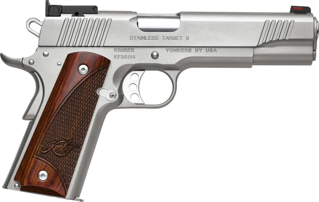 Kimber Stainless Target II 9mm 5 inch pistol with adjustable sights and stainless steel finish