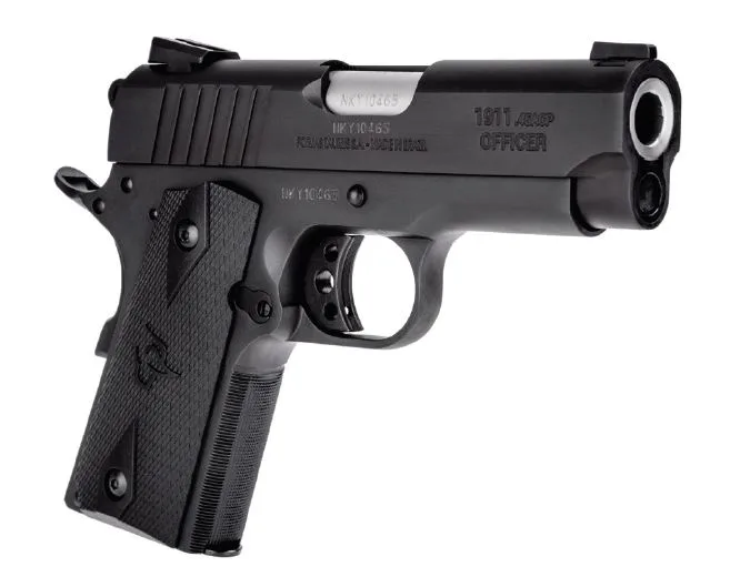 Taurus 1911 Officer 45 ACP Pistol with 3.5'' Barrel, Black Finish, Adjustable Sights