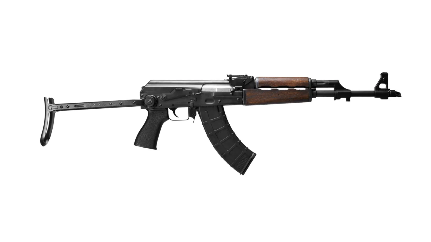 Zastava ZPAPM70 AK-47 Rifle BULGED TRUNNION 1.5MM RECEIVER -  Battle Worn Dark Walnut | 7.62x39 | 16.3" Chrome Lined Barrel | Underfolder Stock